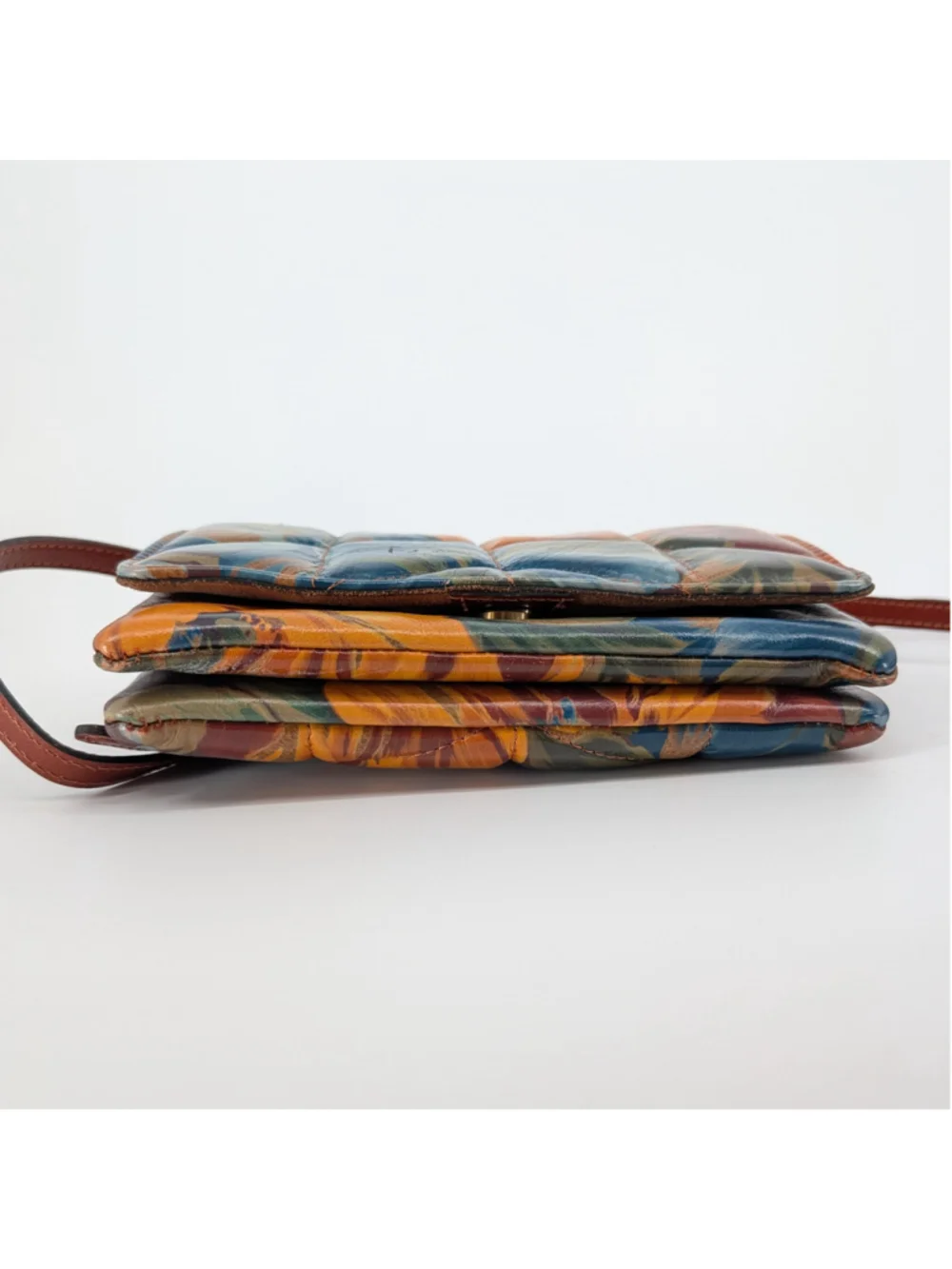 Patricia Nash Penley Marigold Harvest Quilted Leather Crossbody Clutch Dust Bag